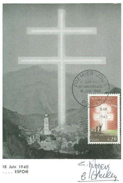 Carte maximum 20e Anniversaire de l'Appel du 18 Juin 1940