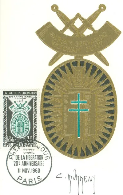 Carte maximum Ordre de la Liberation - 20e Anniversaire