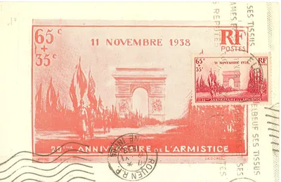 Carte maximum 20e Anniversaire de l'Armistice - Arc de Triomphe