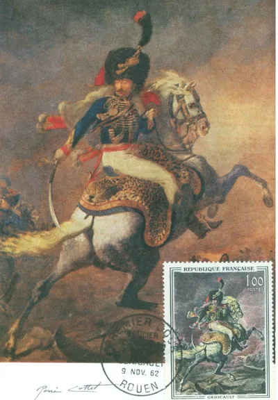 Carte maximum Officier de chasseurs a cheval de la garde imperiale chargeant