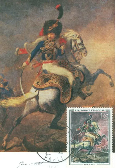 Carte maximum Officier de chasseurs a cheval de la garde imperiale chargeant