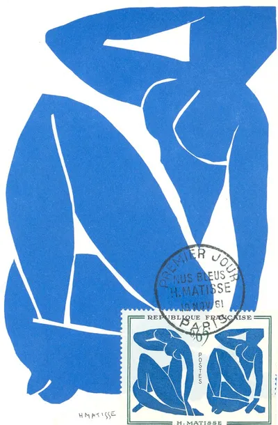 Carte maximum Nu bleu